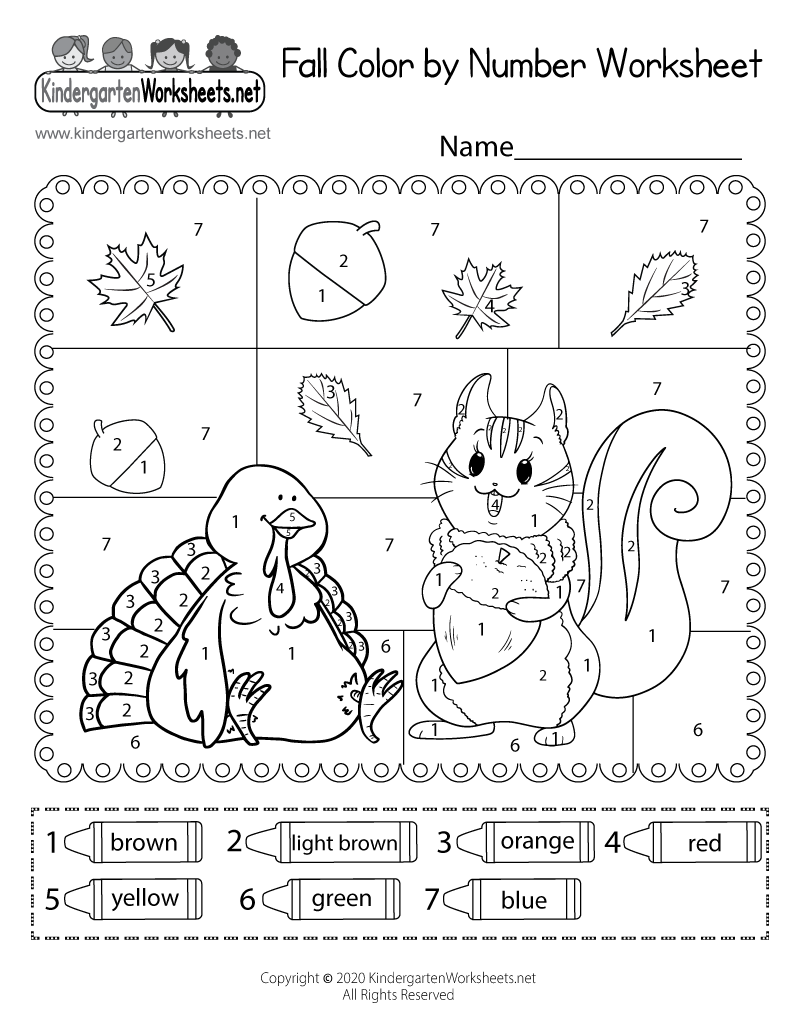 Autumn Worksheets For Kindergarten