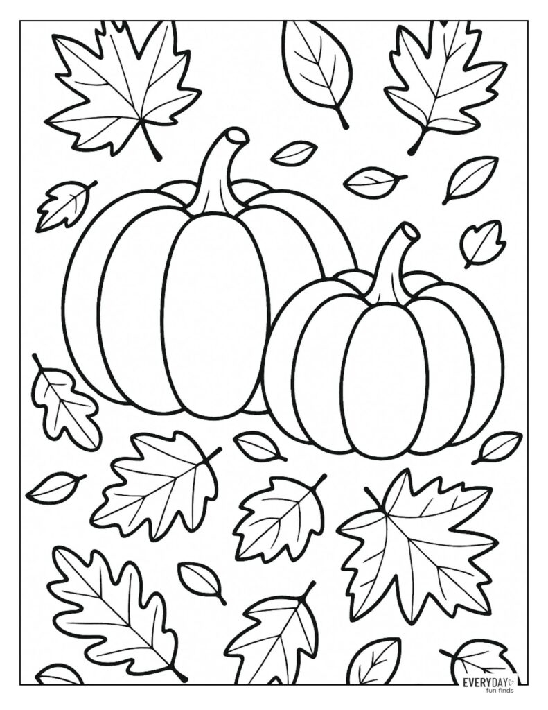 Autumn Leaves Coloring Page