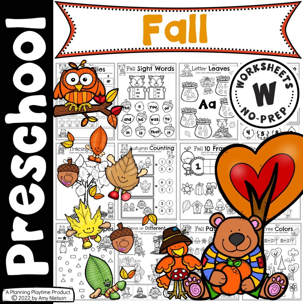 autumn worksheets for preschool