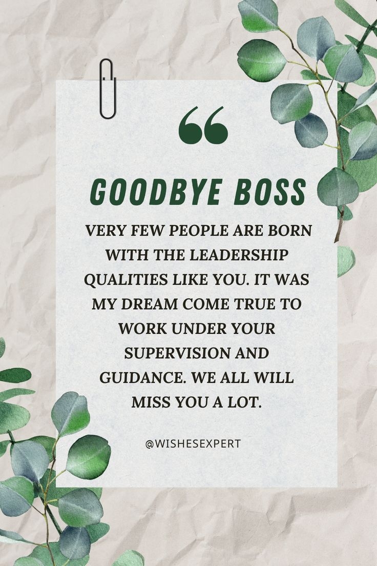Farewell Messages To Boss To Say Goodbye