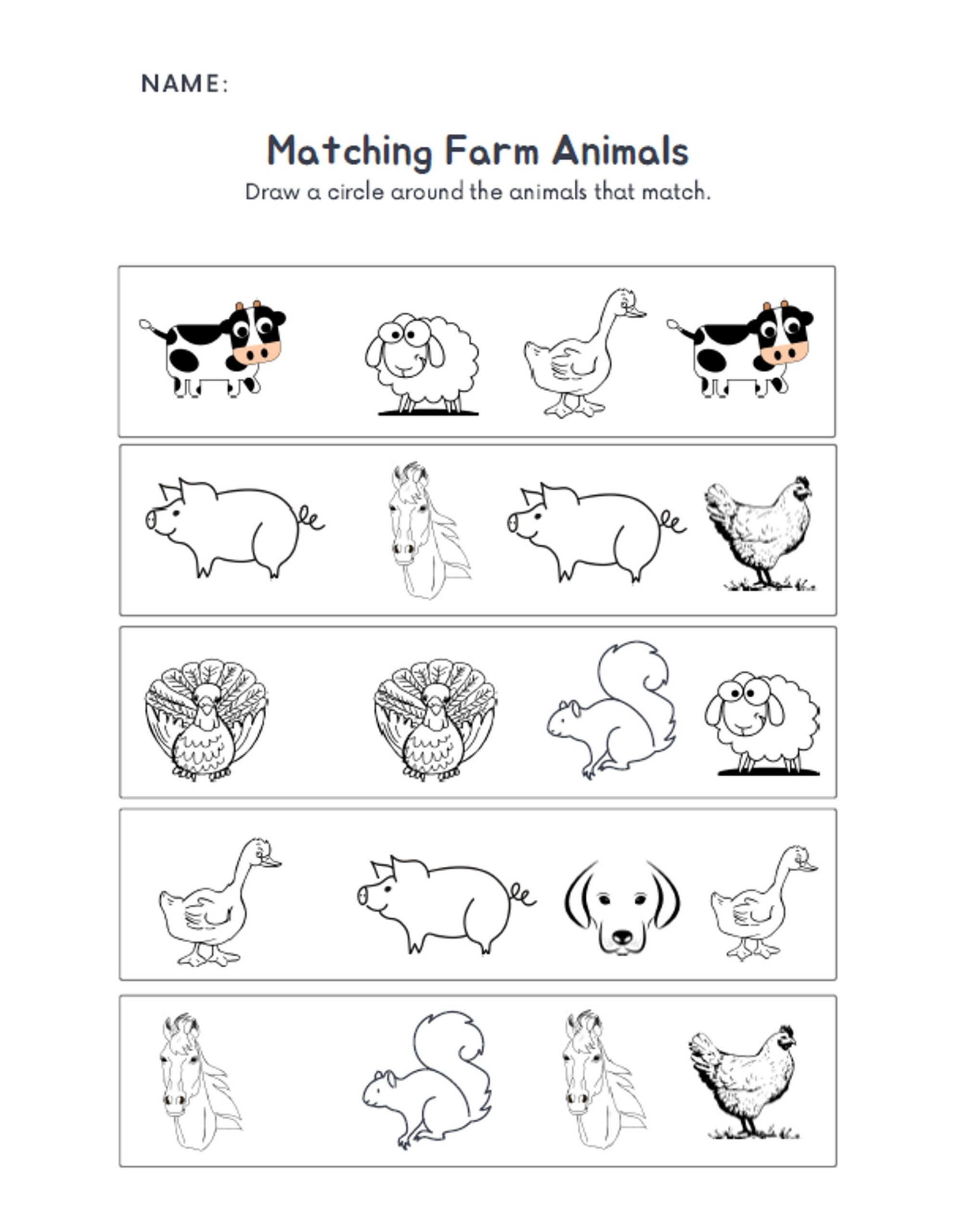 Farm Worksheets For Preschool