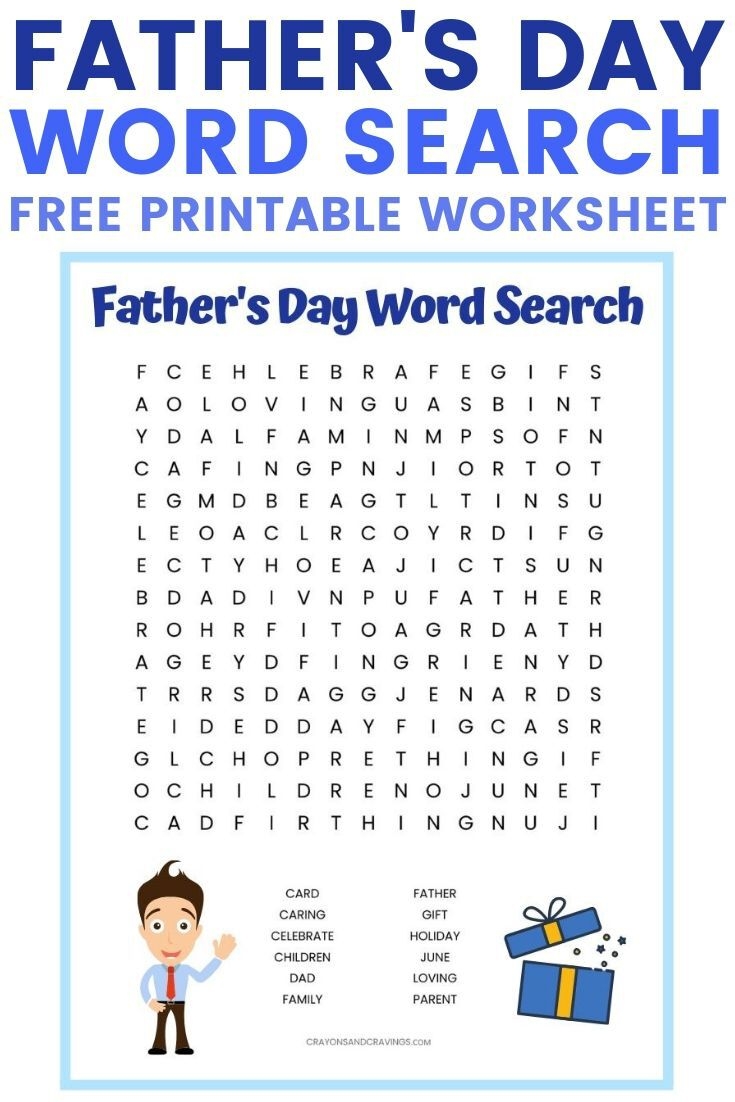 Fathers Day Word Search FREE Printable For Kids Worksheets Library