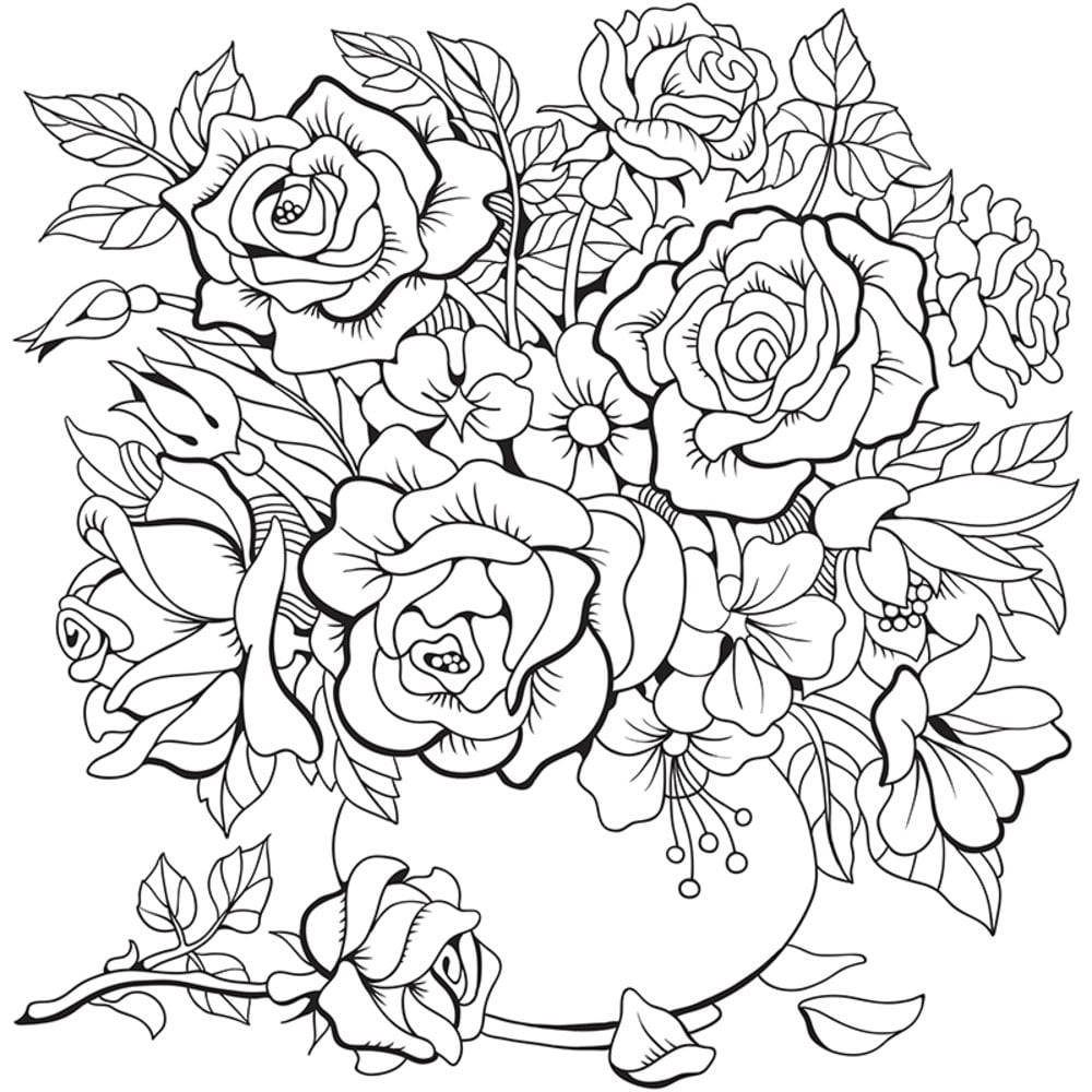 Flower Coloring Pages For Adults