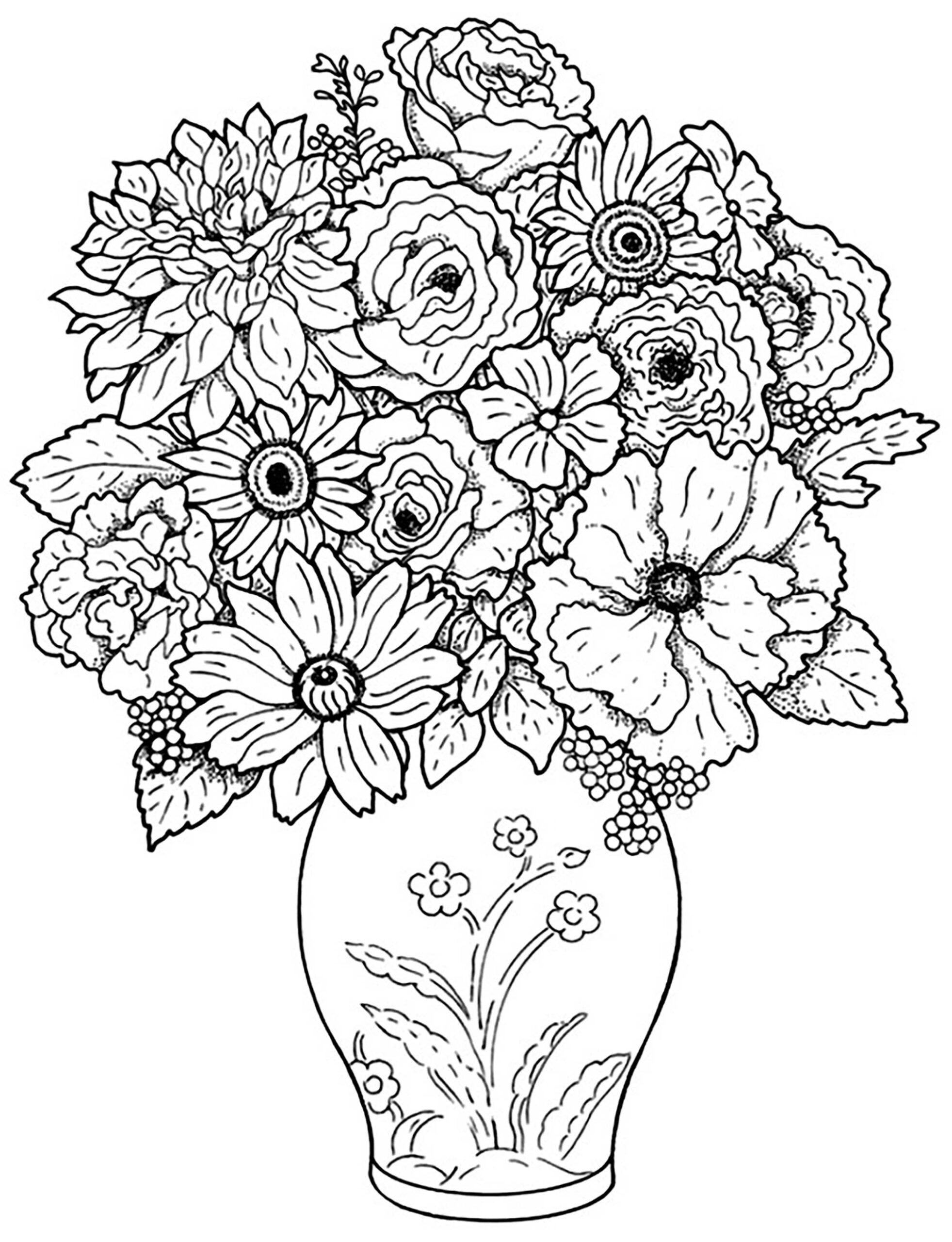 coloring pages flower bouquet coloring pages flower bouquet