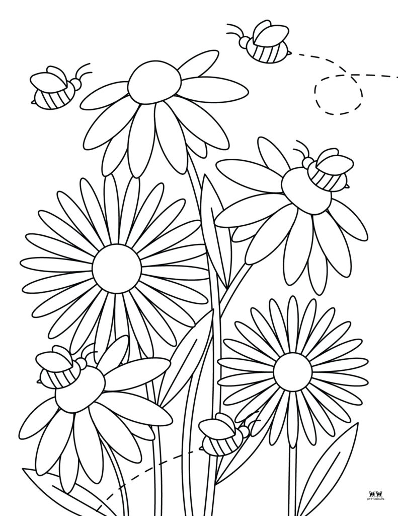 free flower coloring pages printable
