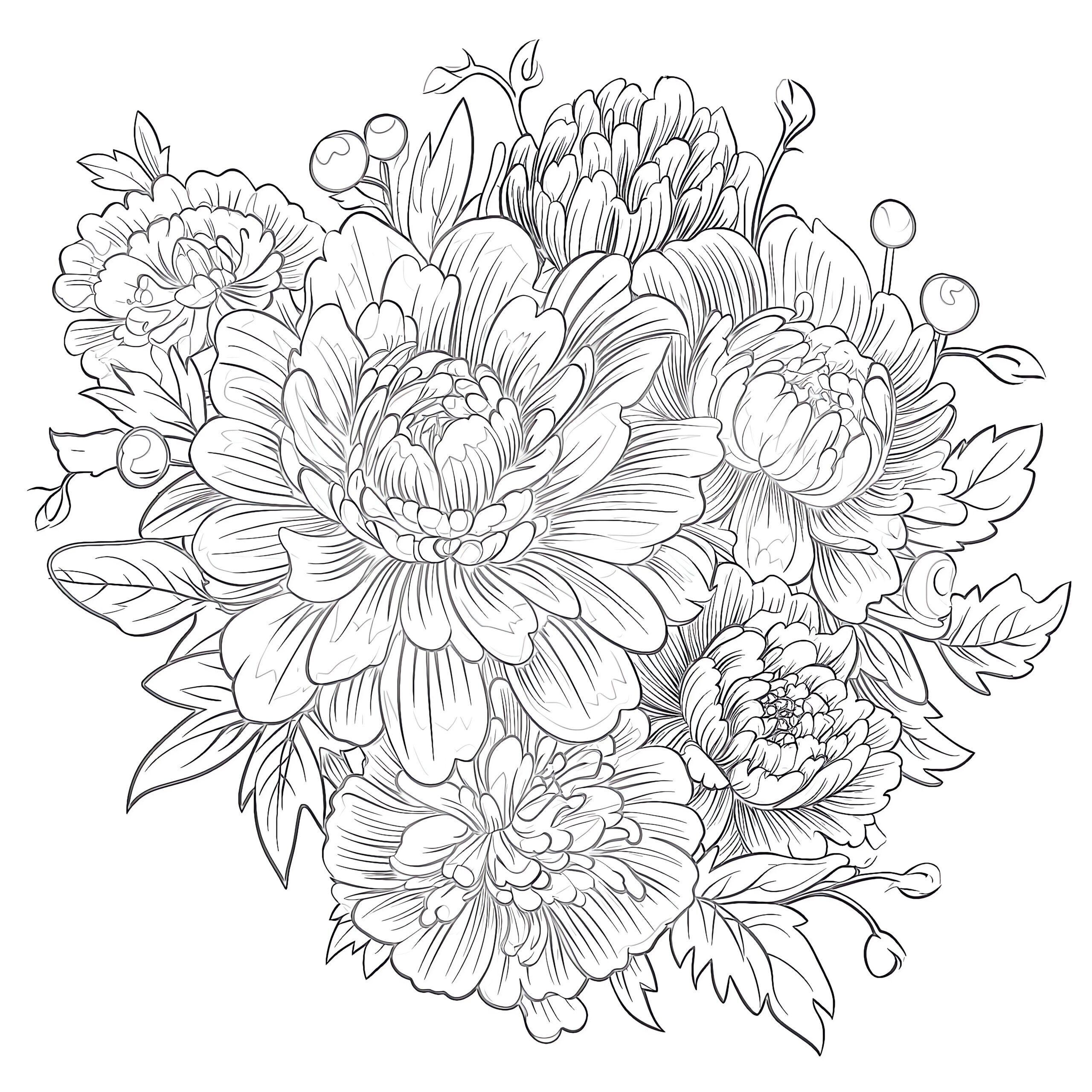 coloring pages for adults flowers
