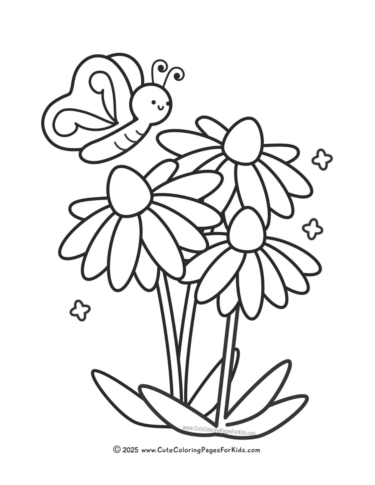 Cute Flower Coloring Pages