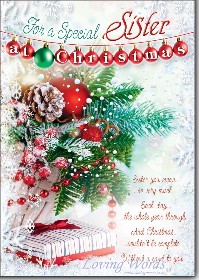 For A Special Sister At Christmas Greeting Cards By Loving Words