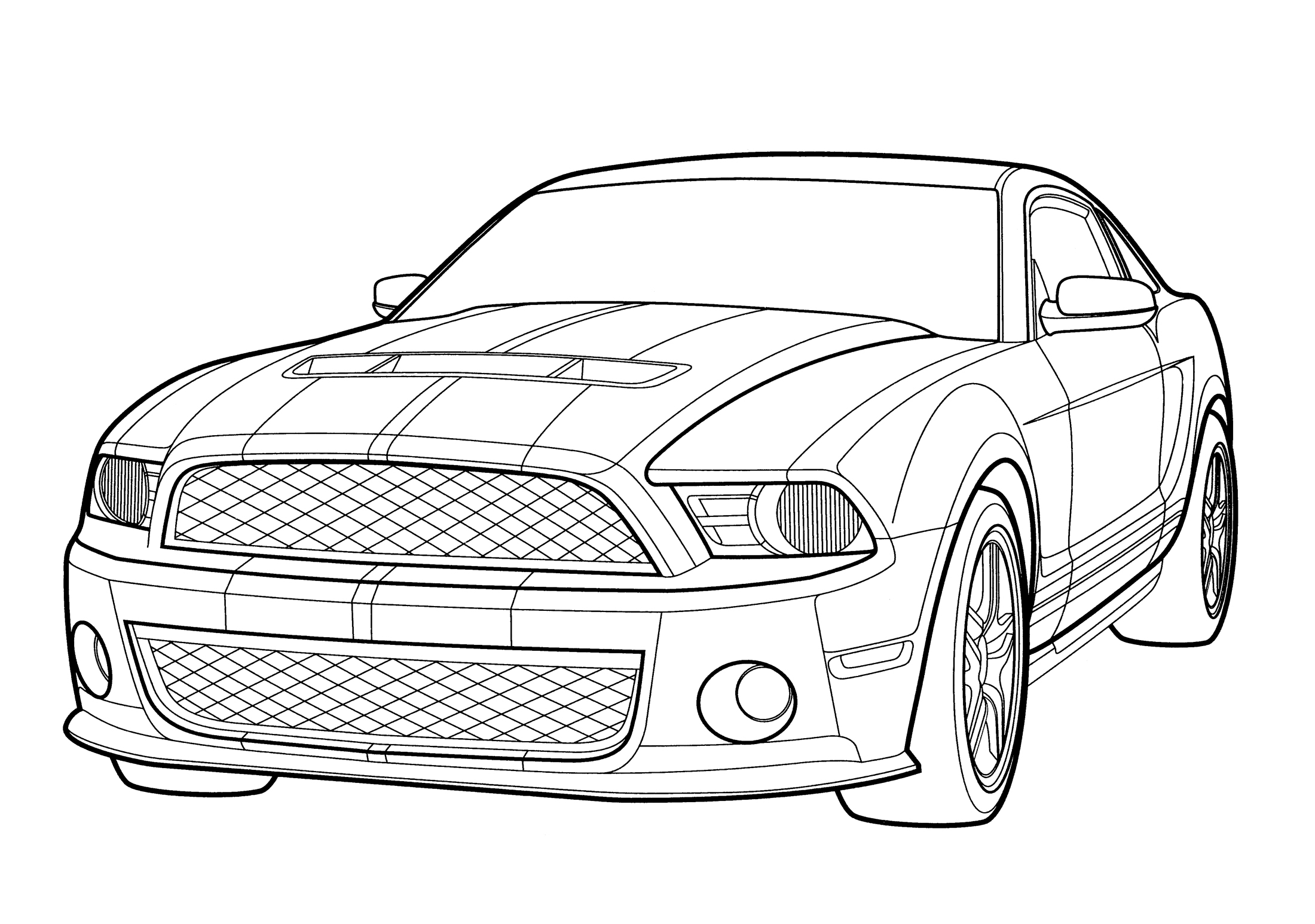 Ford Mustang Shelby GT 500 Coloring Page Free And Printable Ford Mustang Shelby GT 500 Coloring Page Free And Printable