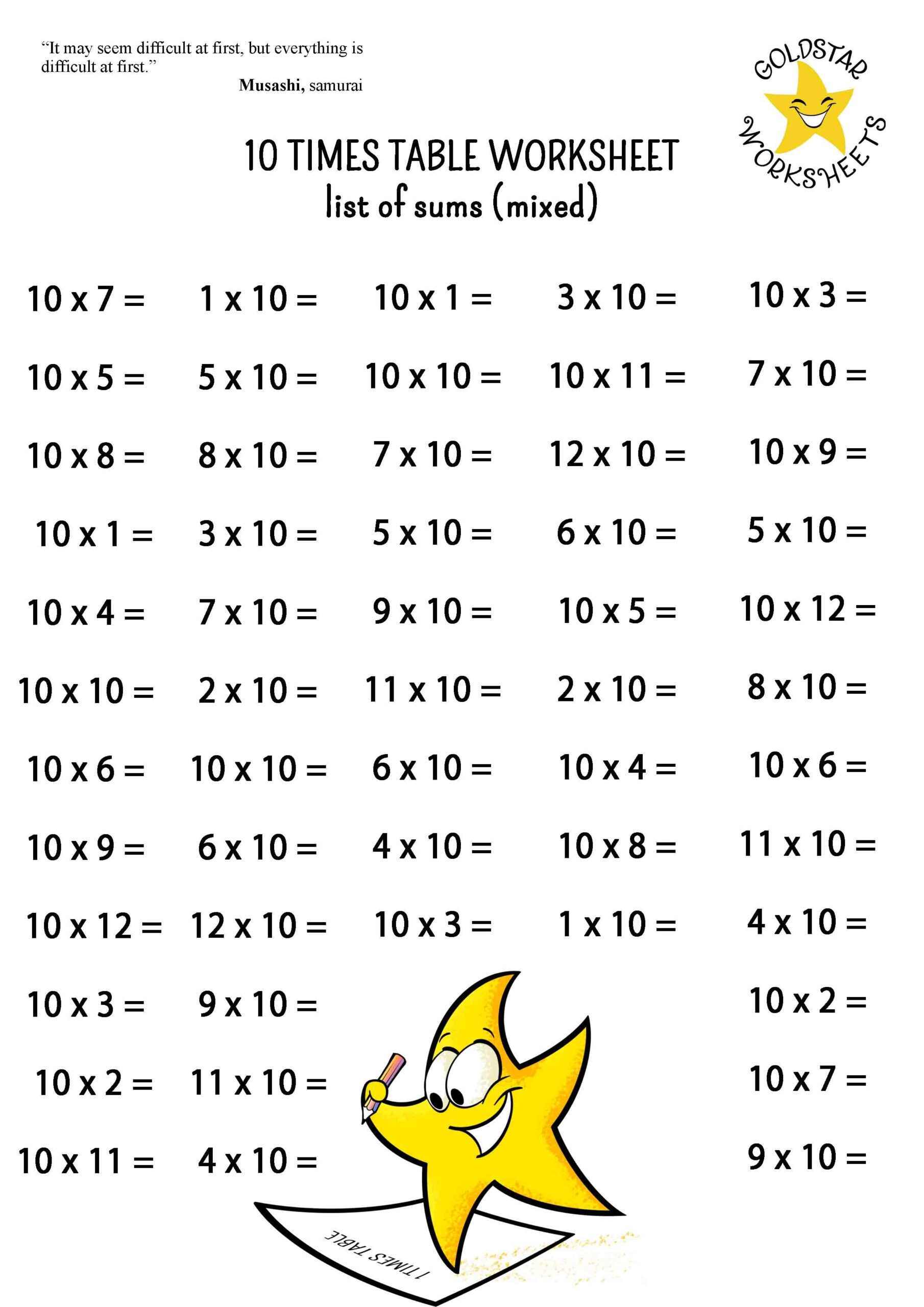 Printable Times Tables Worksheets