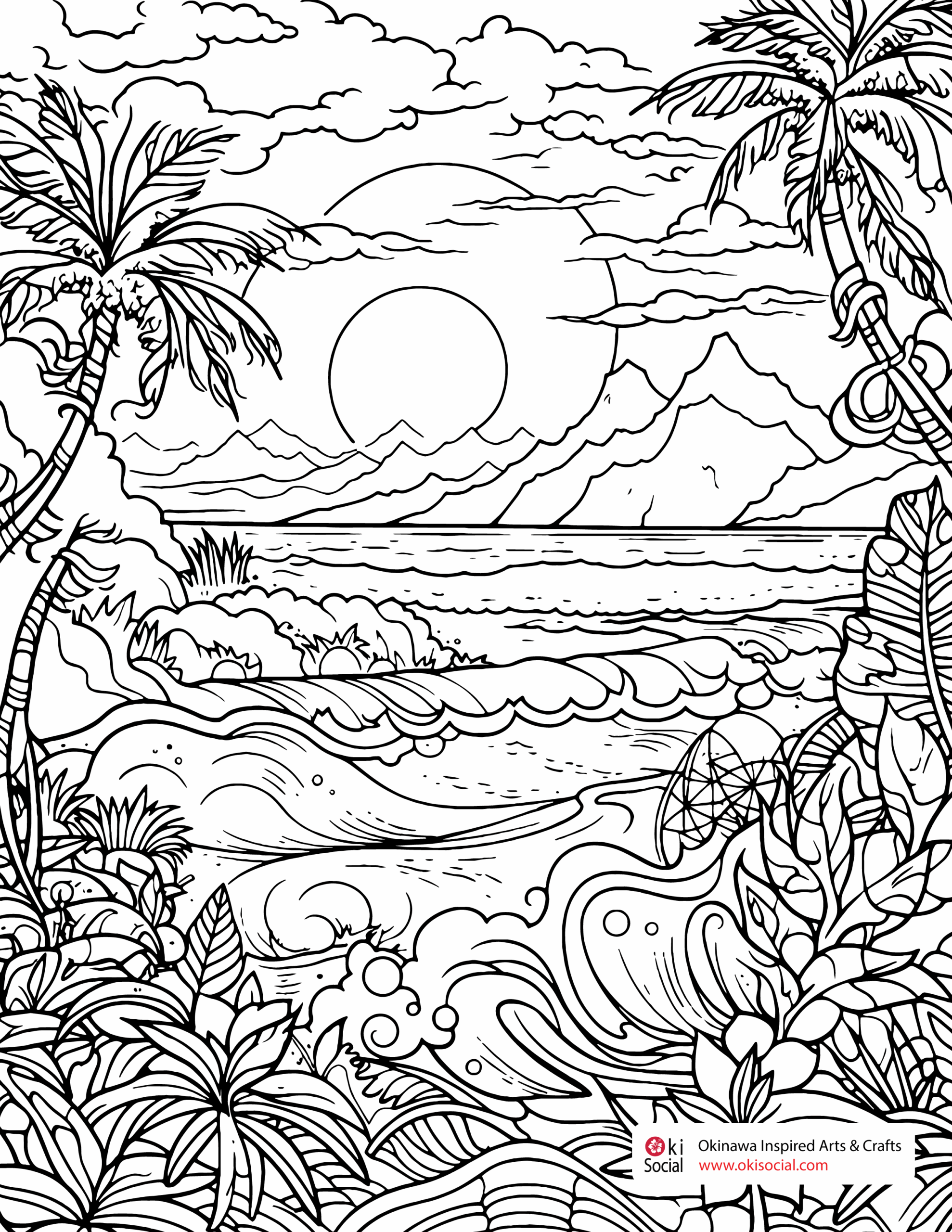 Free Adult Coloring Pages Celebrating Ocean Opening In Okinawa Oki Social