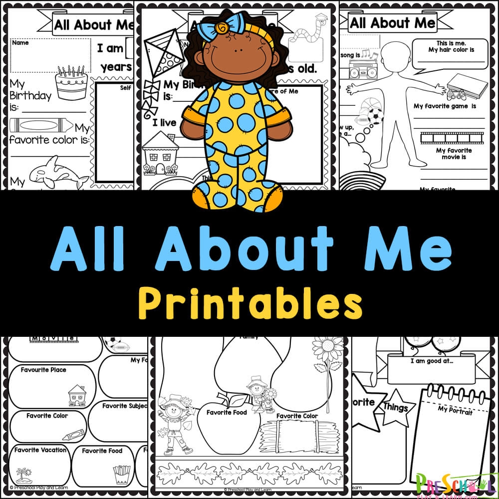 all about me worksheets for preschool
