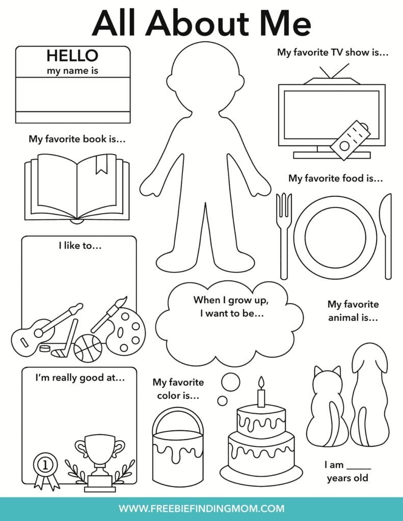 all about me worksheet for kids