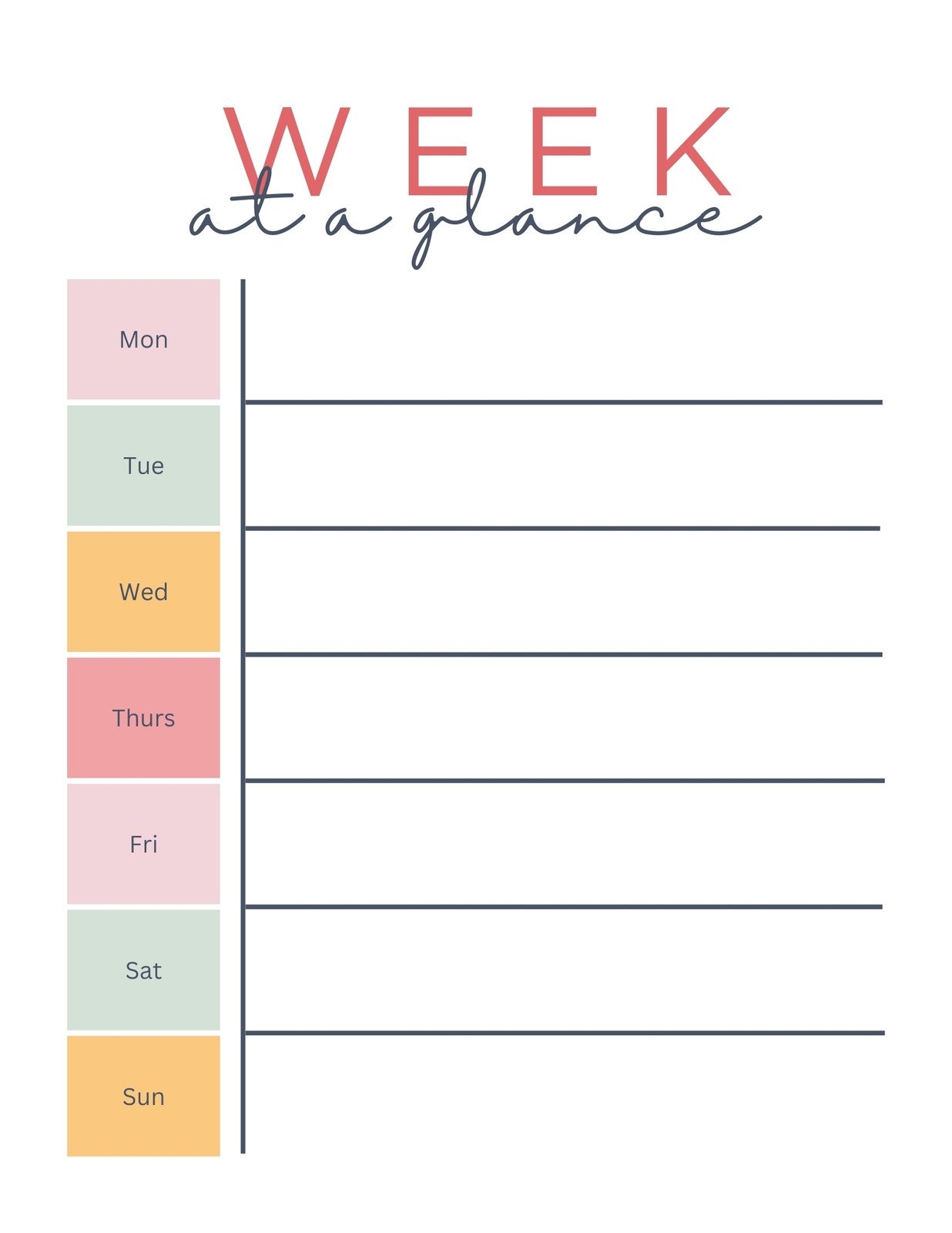 weekly planner print out