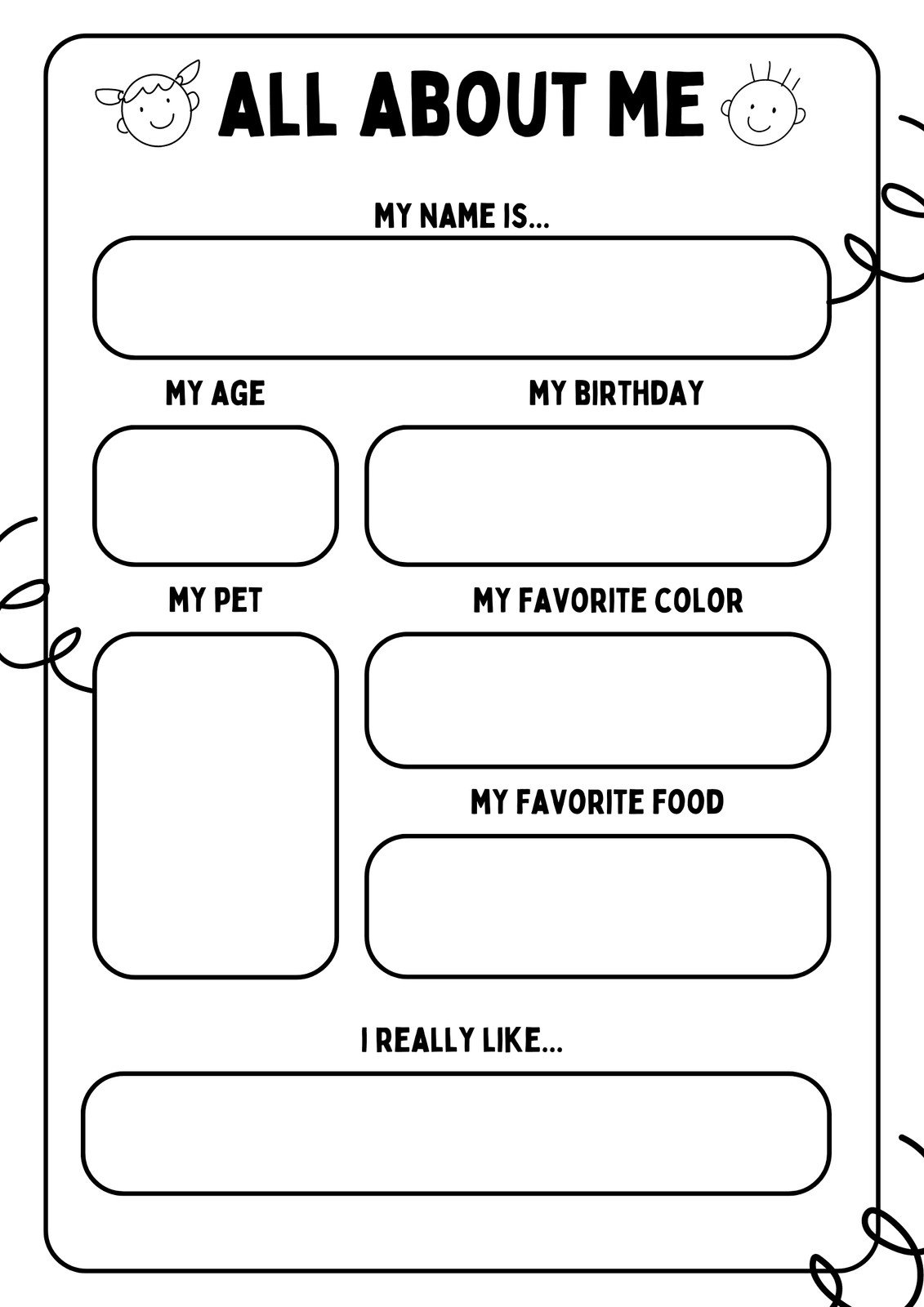 Tell Me About Yourself Worksheet