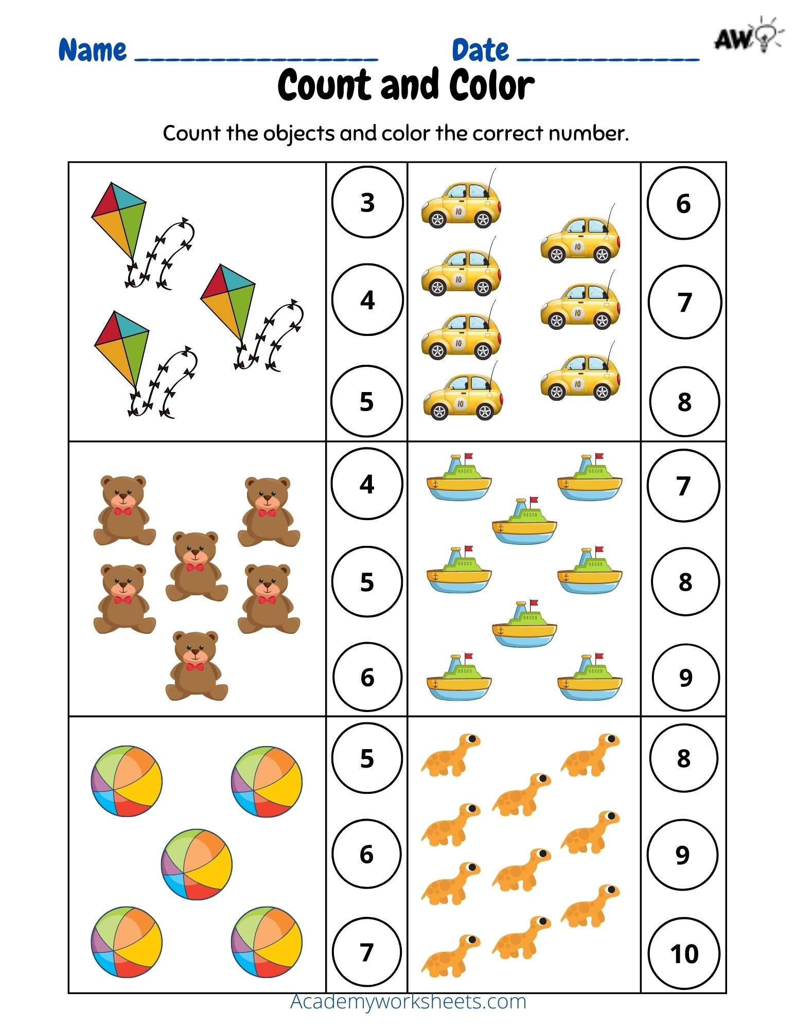  FREE Back To School Preschool Number Worksheets 1 10 Worksheets Library