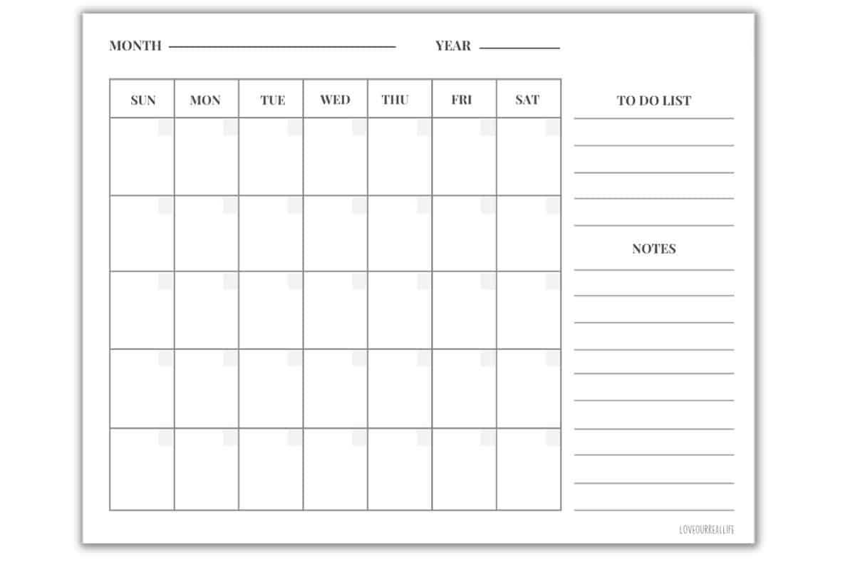 free printable monthly planner printable