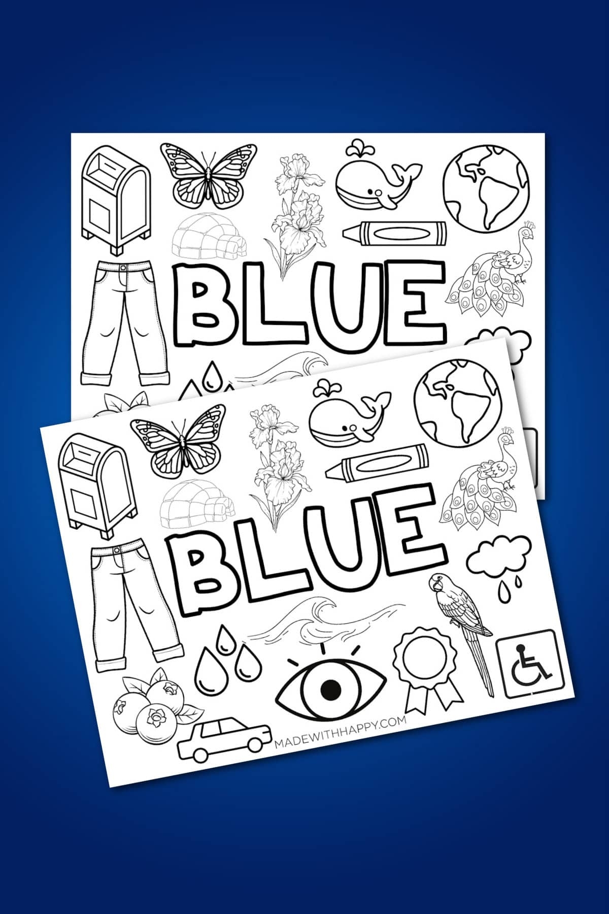 Free Blue Coloring Page For Kids Made With HAPPY Free Blue Coloring Page For Kids Made With HAPPY