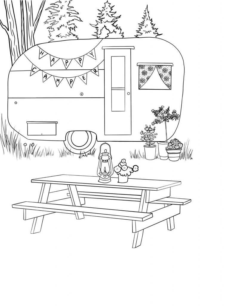 coloring pages for camping