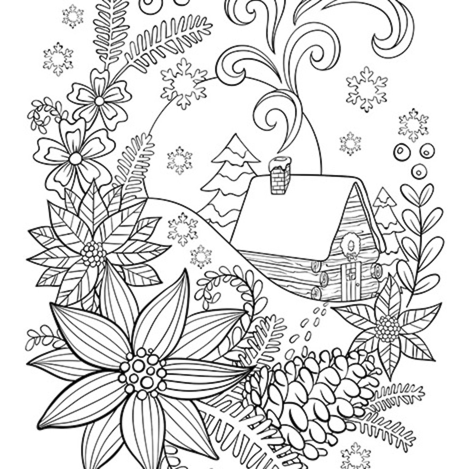 Free Christmas Coloring Page Cabin In The Snow MasterBundles Free Christmas Coloring Page Cabin In The Snow MasterBundles