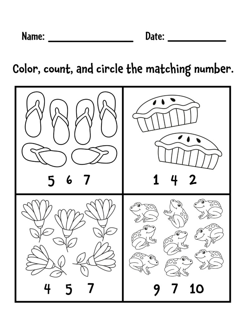 counting worksheets 1 10