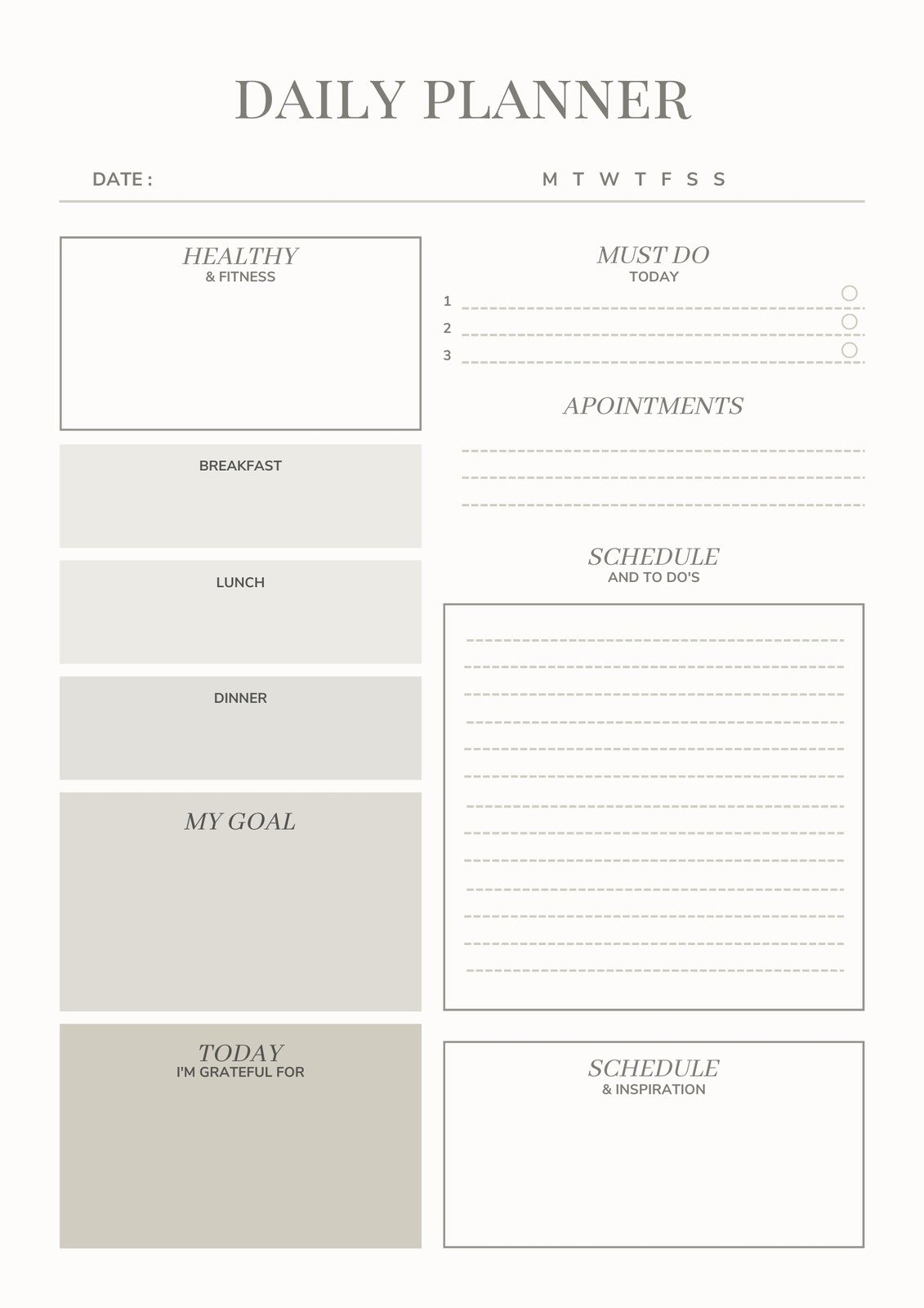 Free Custom Printable Aesthetic Planner Templates Canva