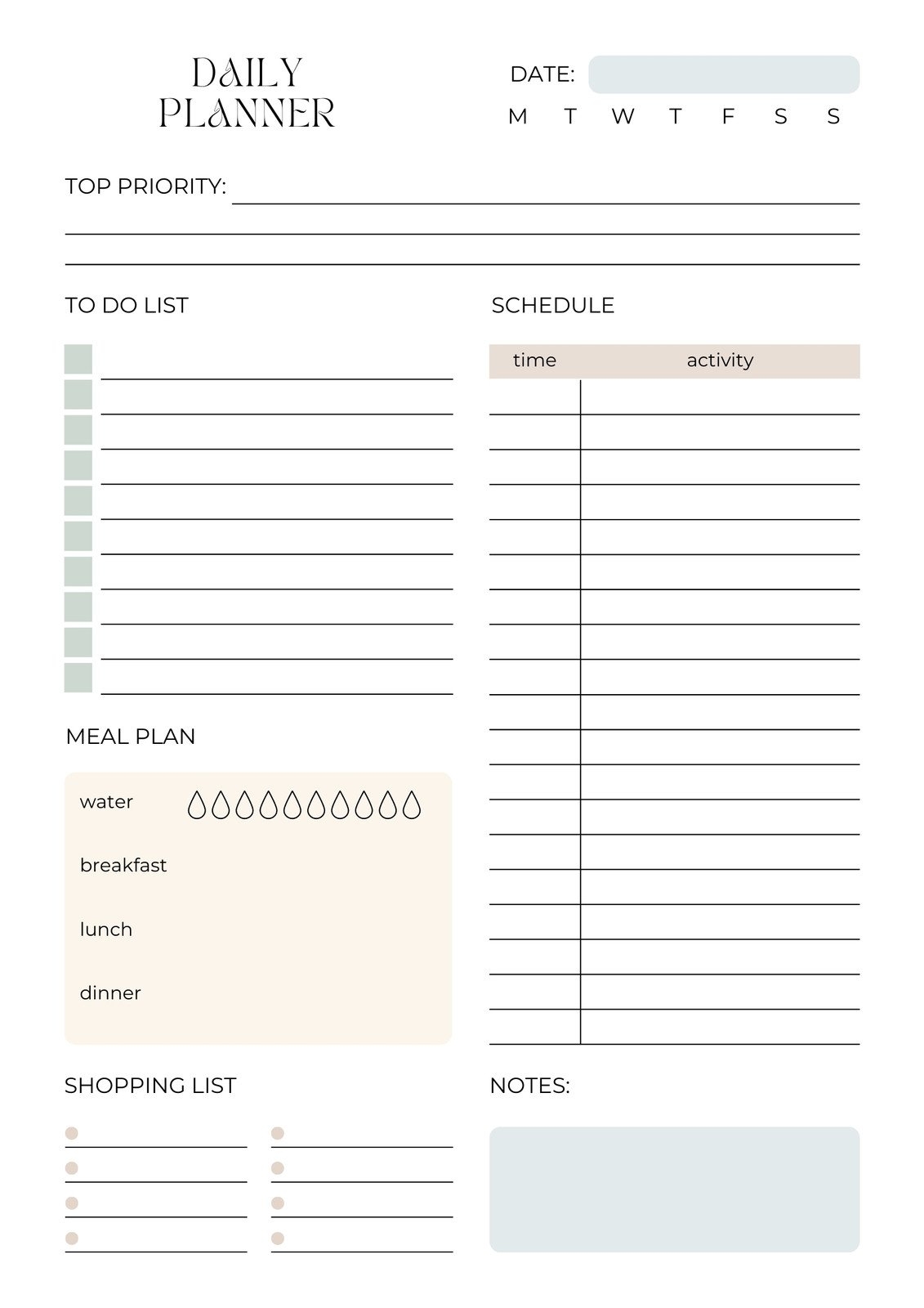 Daily Planner Aesthetic Pdf
