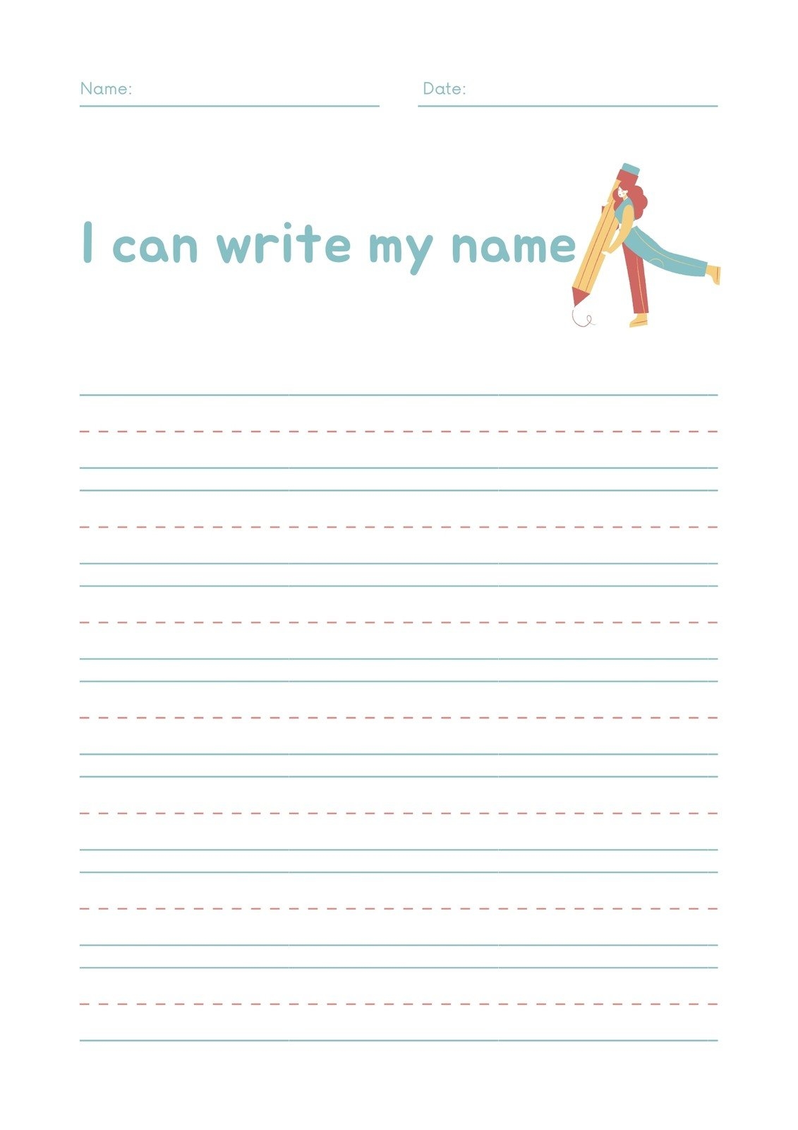 Free Handwriting Name Worksheets