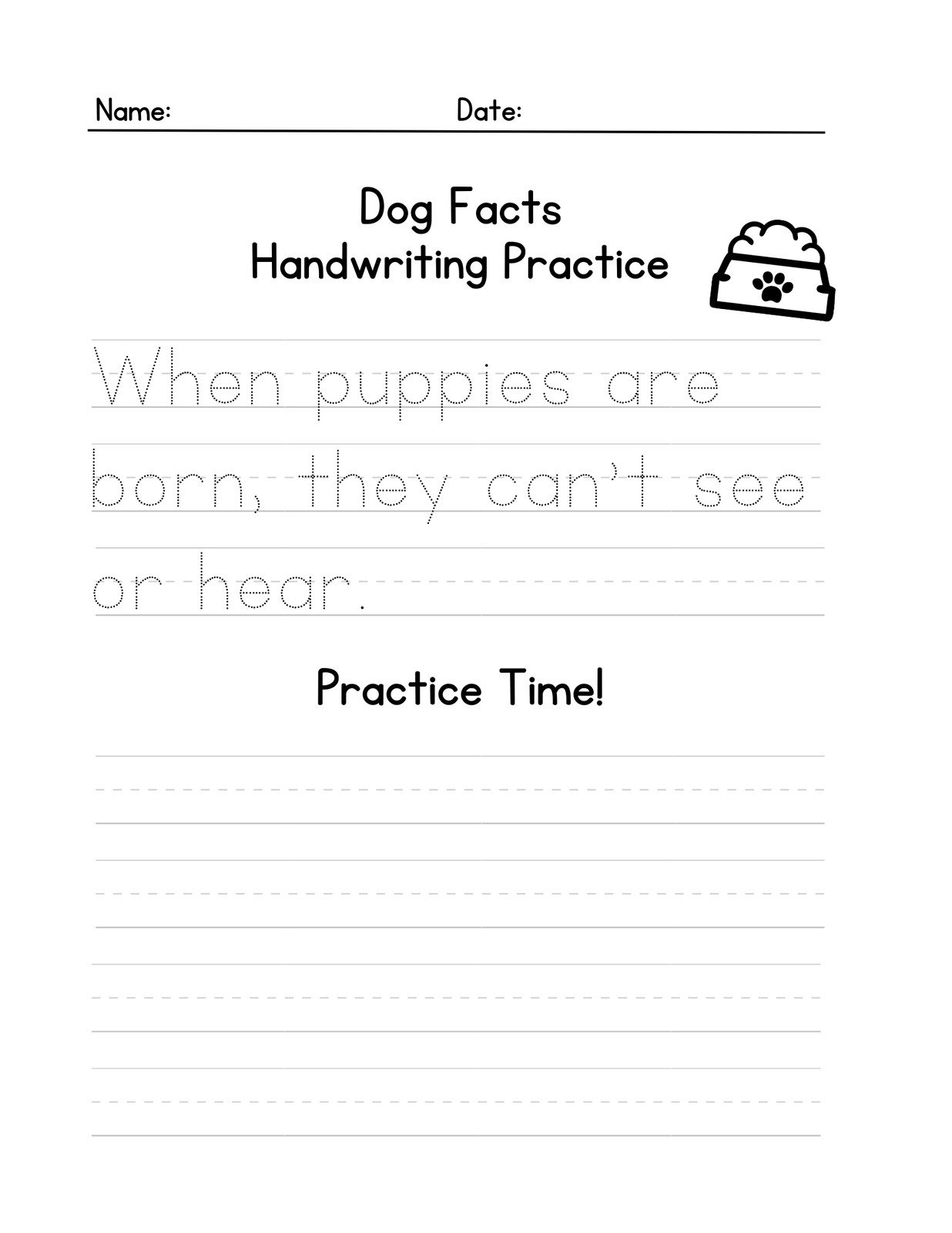 create free handwriting worksheets