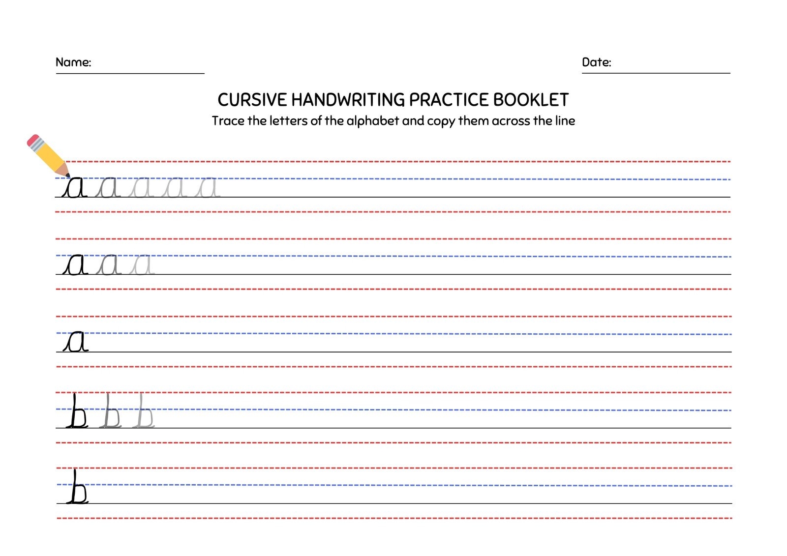 free handwriting worksheets for kindergarten
