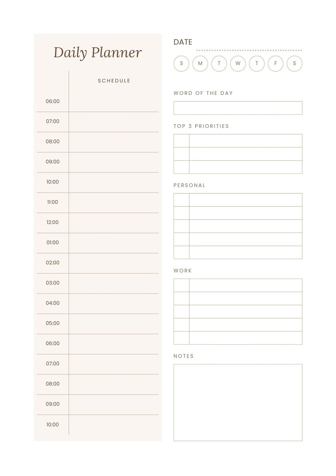 daily routine planner free