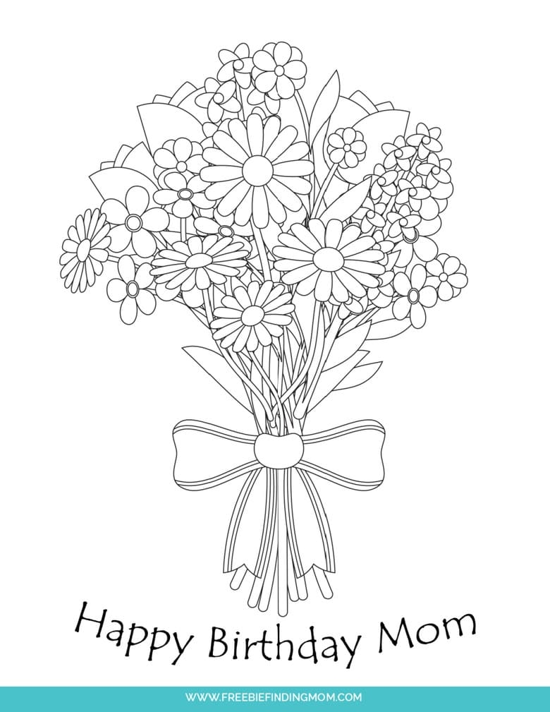 Happy Birthday Mom Coloring Pages