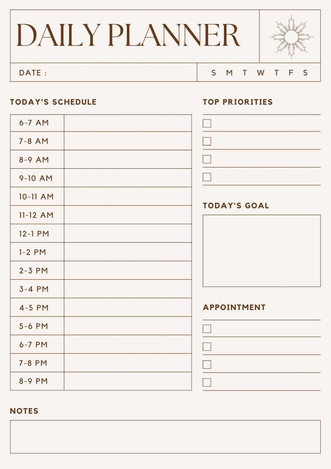 Daily Printable Planner Pages