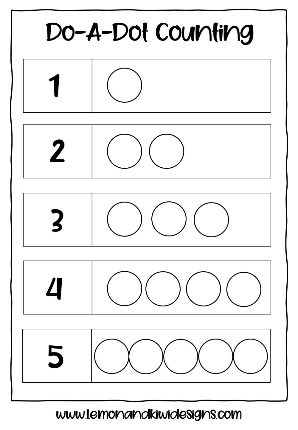 Free Do A Dot Counting Worksheet Counting Activities Preschool Worksheets Library