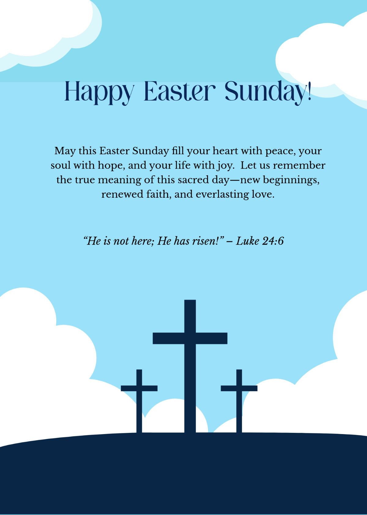 Free Easter Sunday Wishes Template To Edit Online