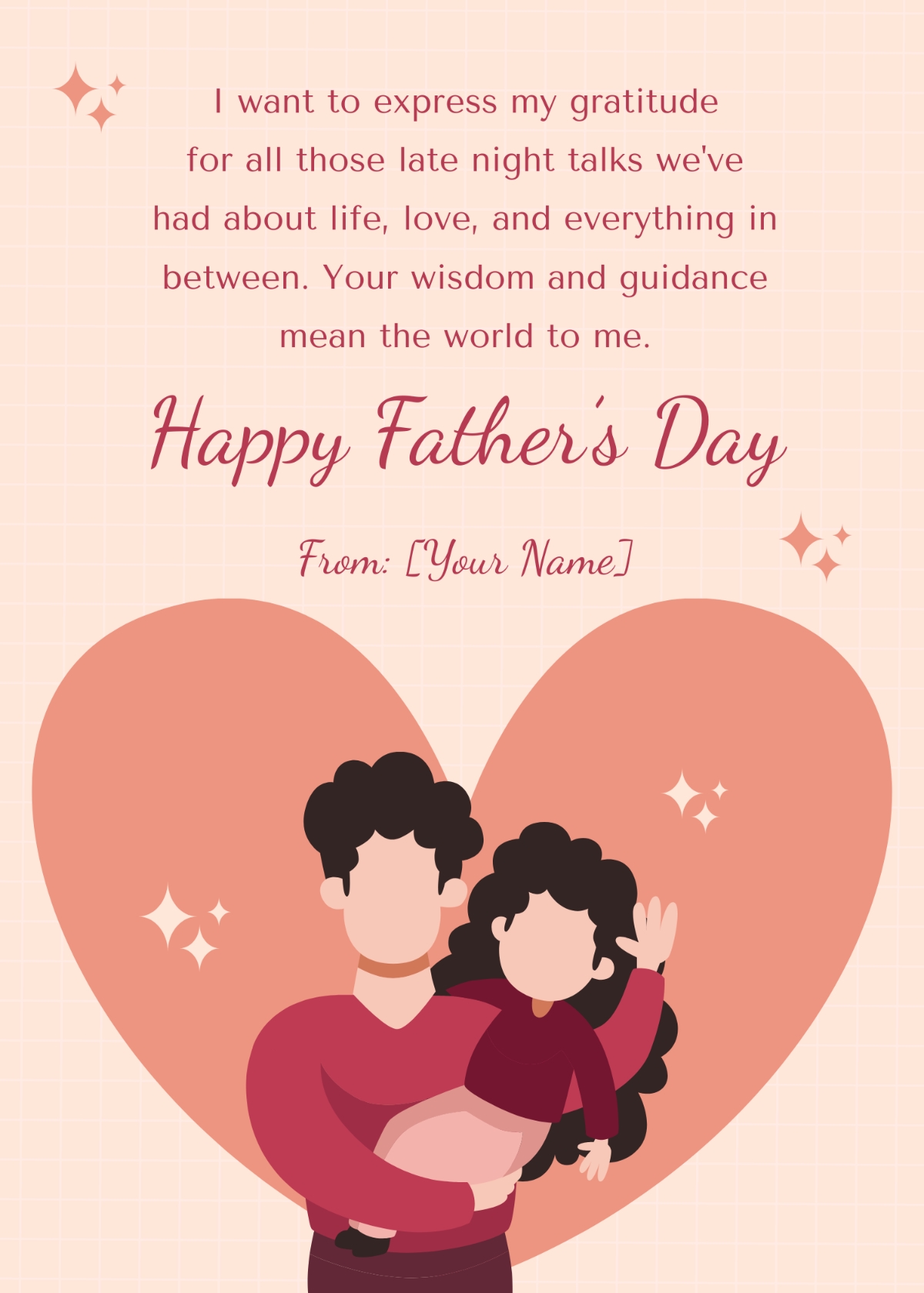 Free Father s Day Message From Daughter Template To Edit Online