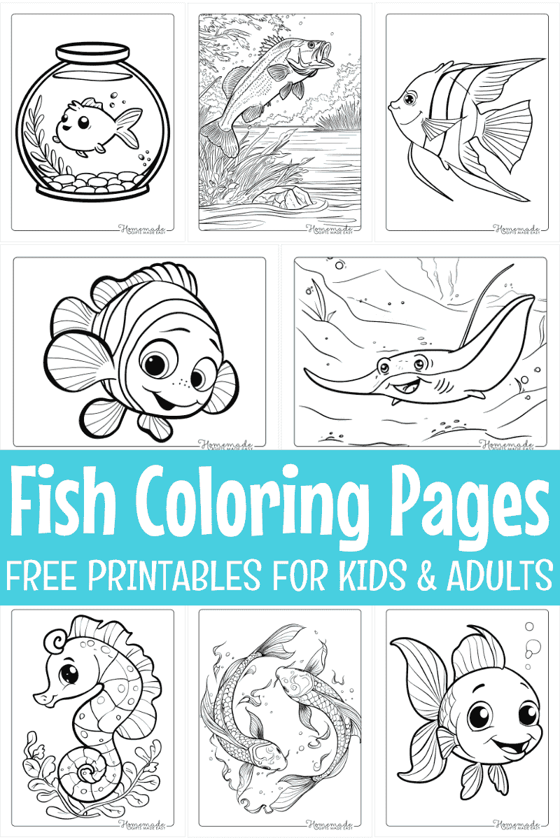 coloring book pages fish
