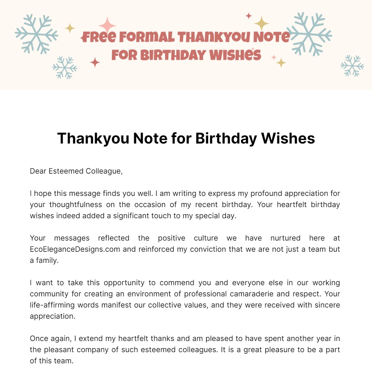 thank you letter for birthday wishes