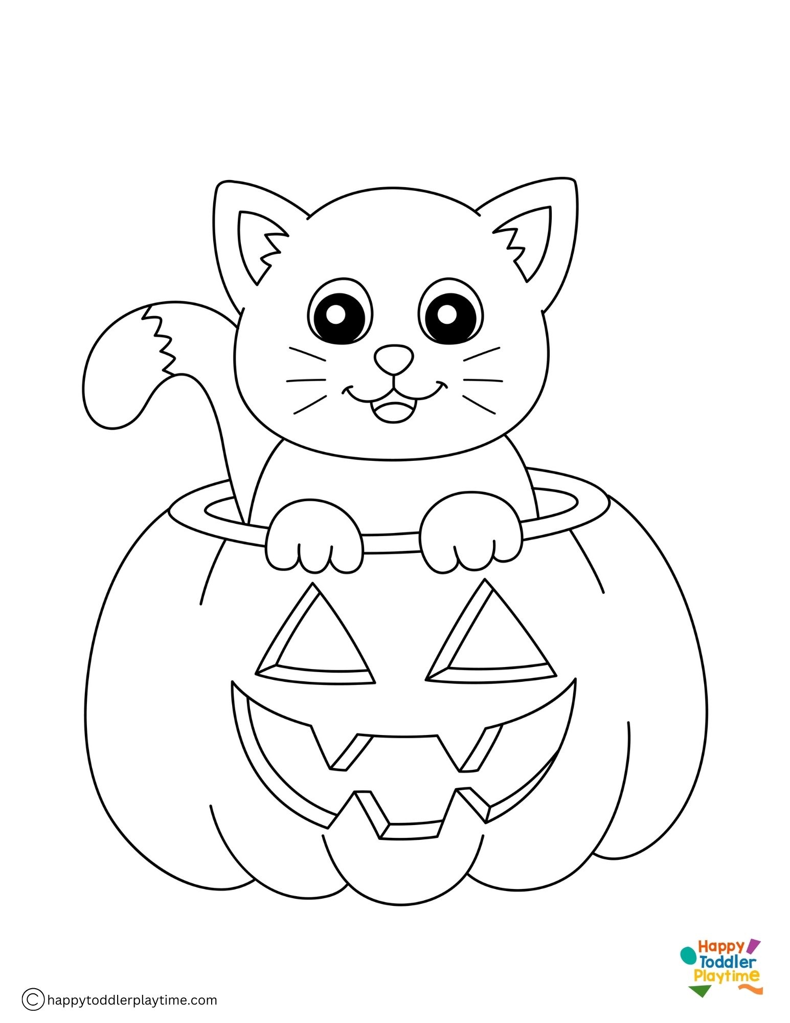 Halloween Cat Coloring Page