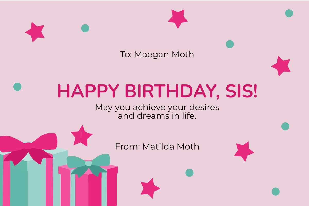 Free Happy Birthday Card For Sister Template To Edit Online Free Happy Birthday Card For Sister Template To Edit Online