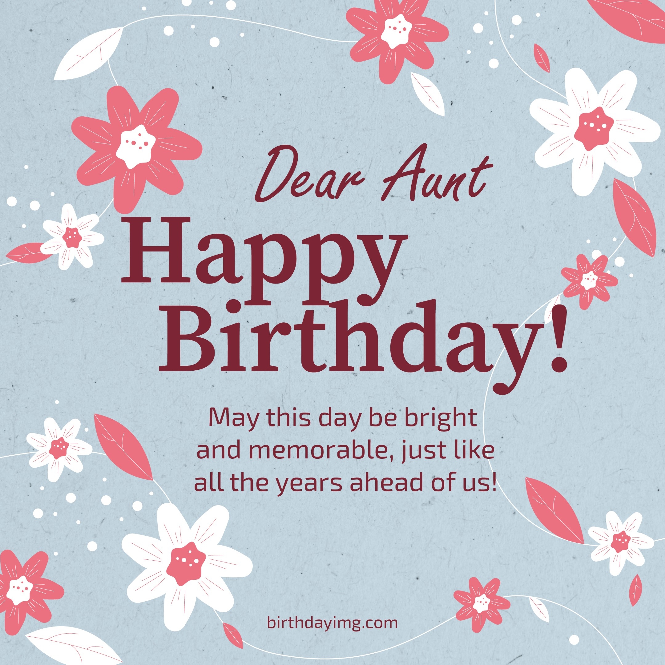 Free Happy Birthday Image For Aunt With Flowers Birthdayimg