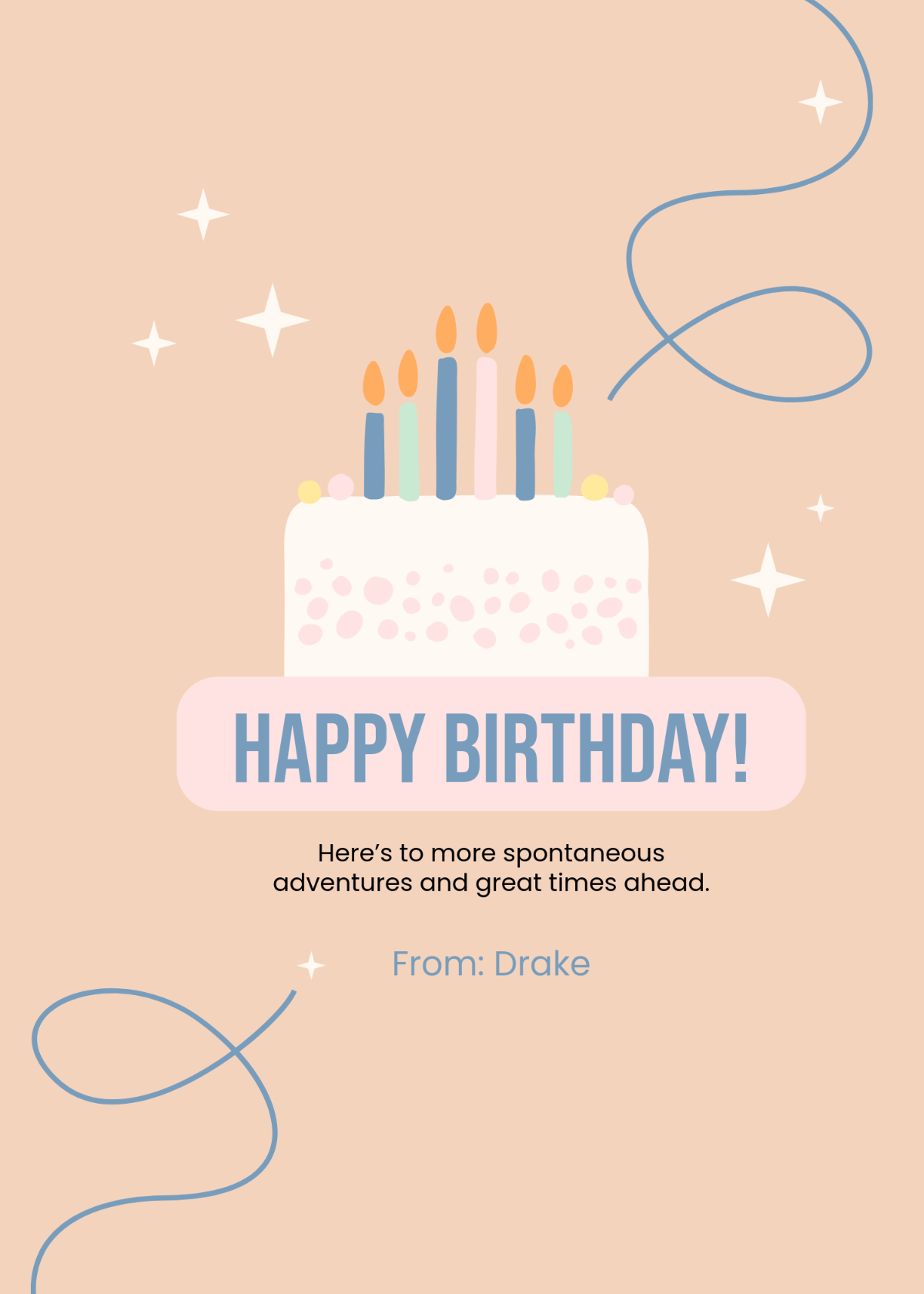 Free Happy Birthday Wishes For A Friend Template To Edit Online