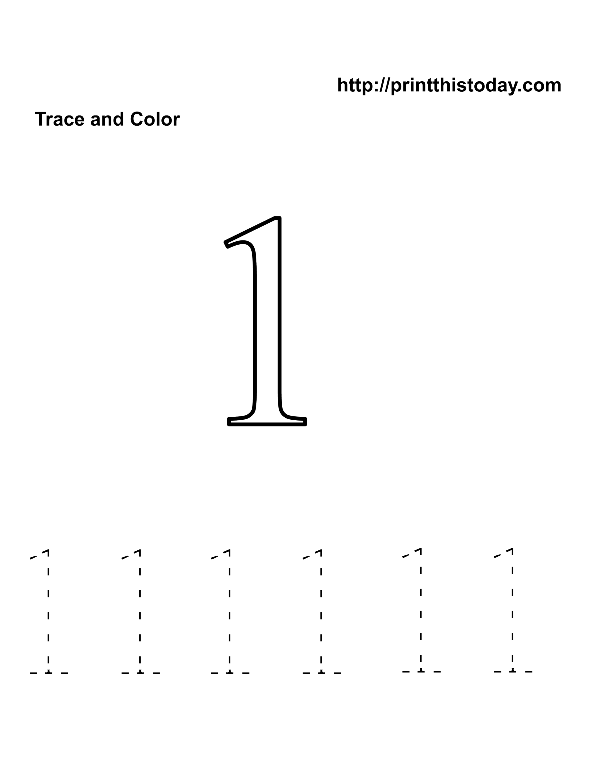 Free Kindergarten Math Worksheets Number One 1 Worksheets Library