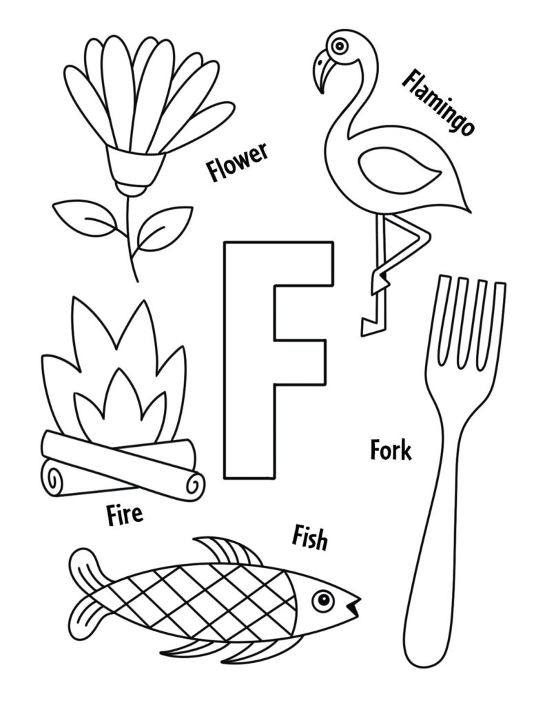 Letter F Coloring Page