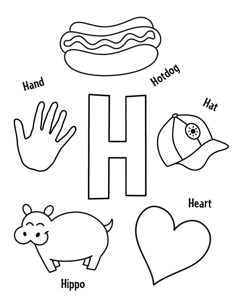 Letter H Coloring Pages