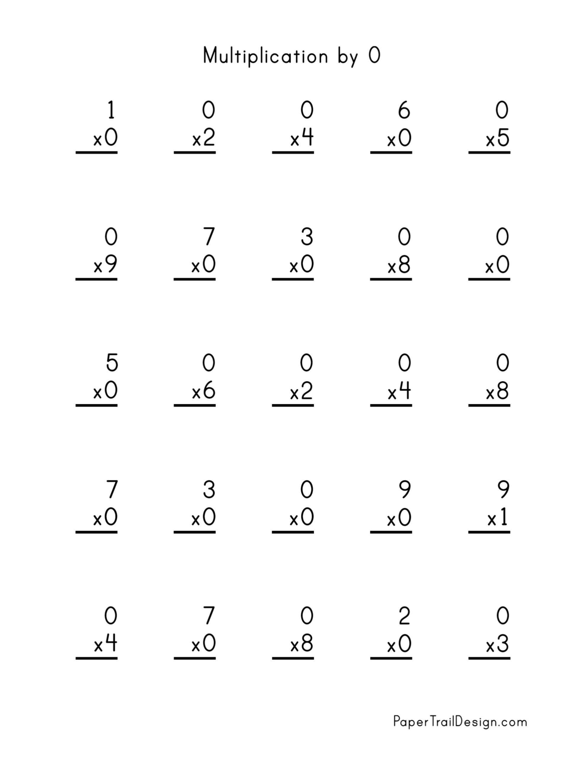 Multiplication Worksheets 0 12