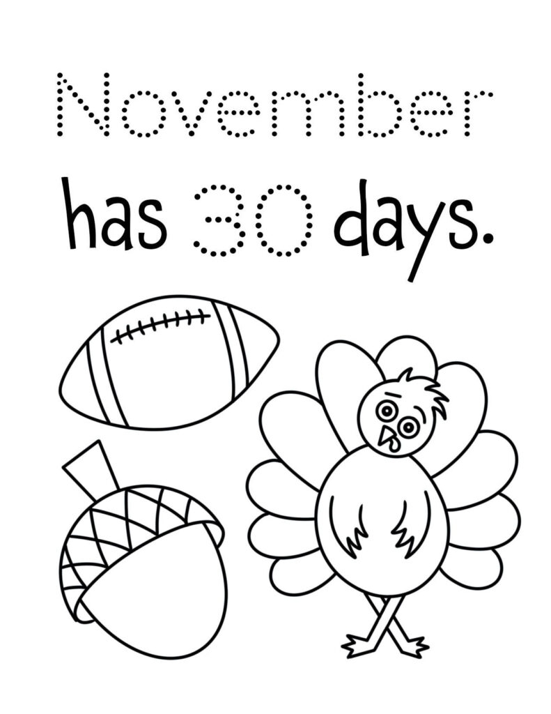 November Worksheets For Preschool