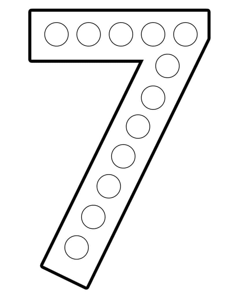 number 7 worksheets for preschool