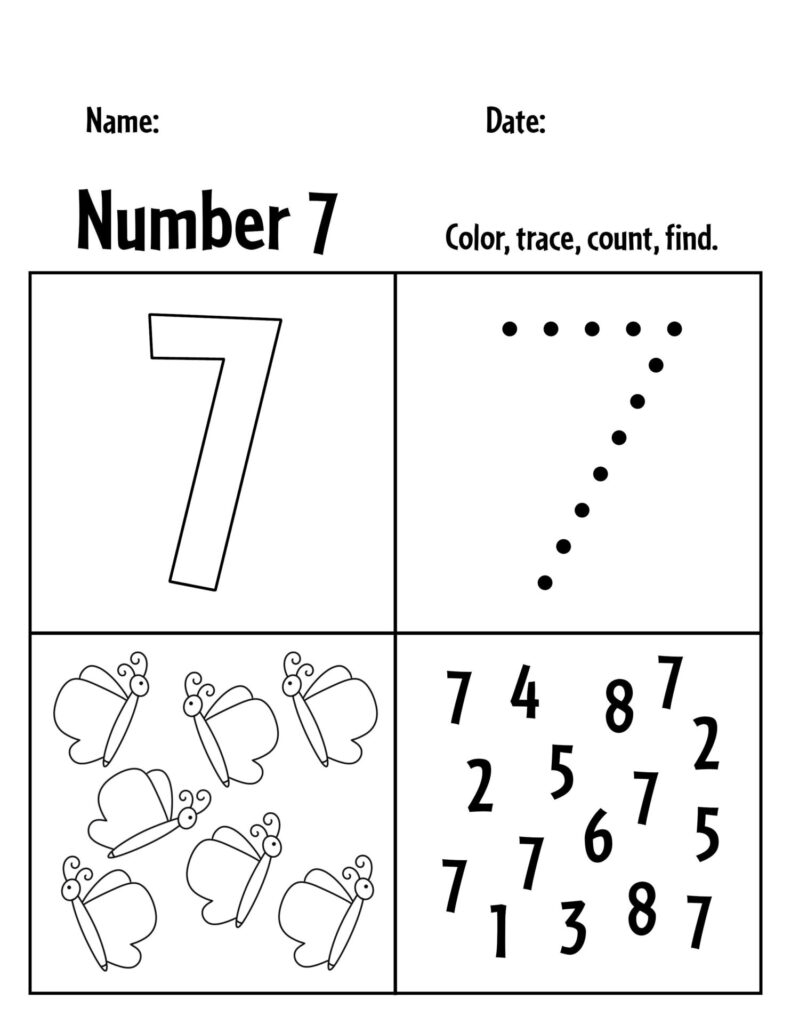 Number 7 Worksheets For Preschool