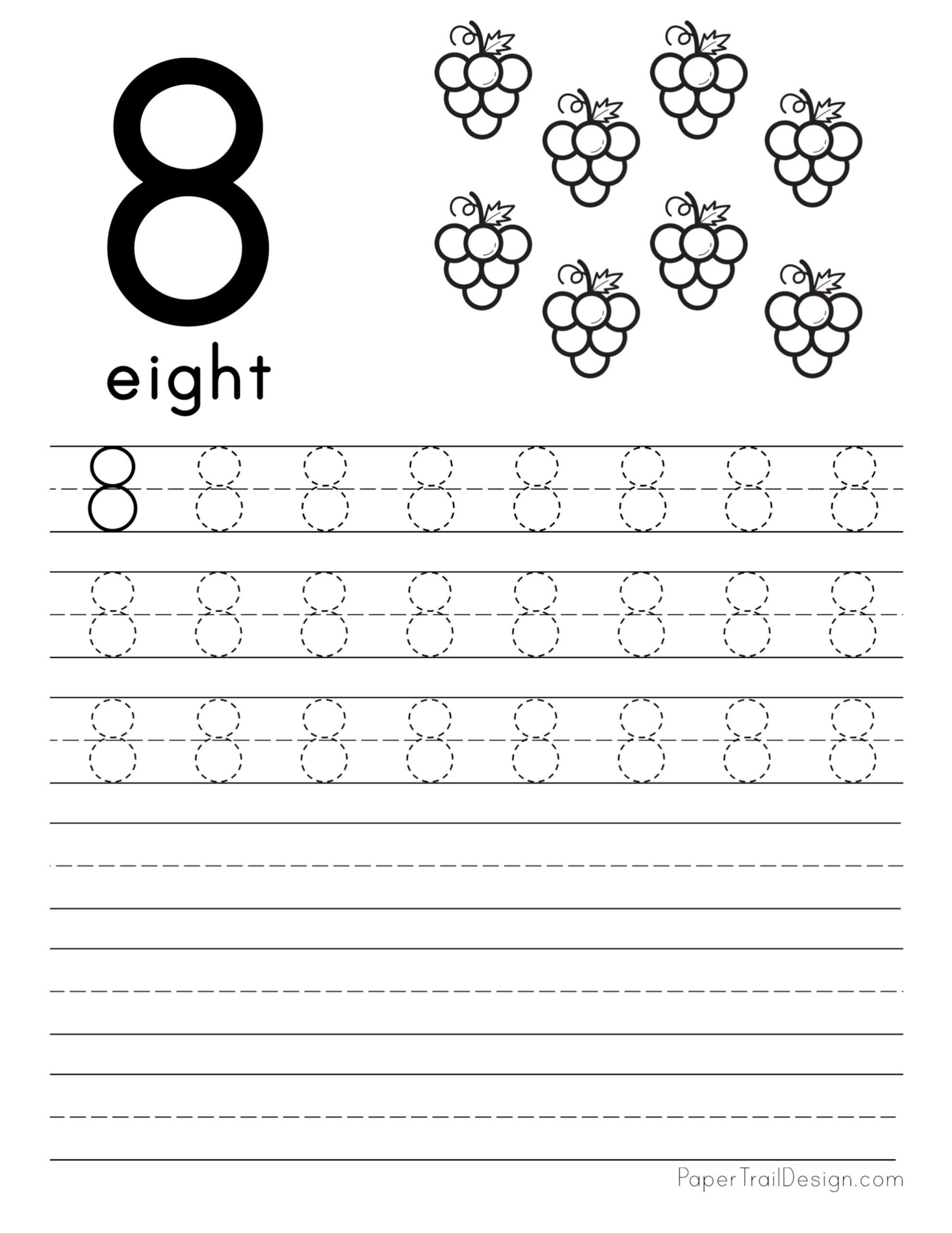 Trace Number 8 Worksheet